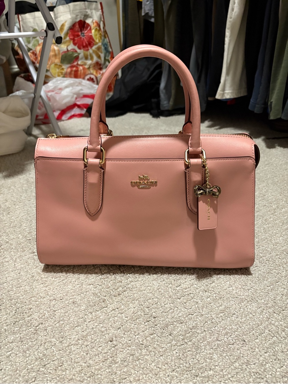 Coach x Selena Gomez Blush Leather Satchel